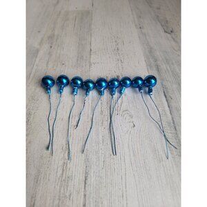 Vintage blue ball branch pick ornament mercury glass Xmas